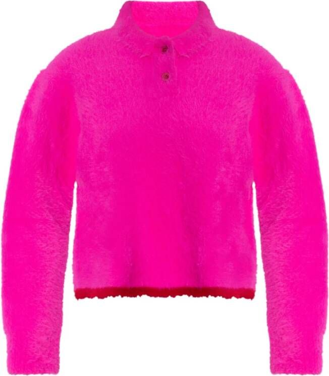 Jacquemus Le Neve Sweater met kraag Roze Dames