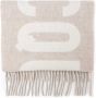 Jacquemus Wollen Logo Jacquard Sjaal Franje Rand Beige Unisex - Thumbnail 3