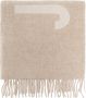 Jacquemus Wollen Logo Jacquard Sjaal Franje Rand Beige Unisex - Thumbnail 1