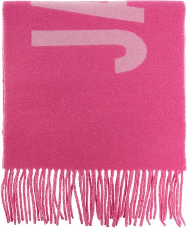 Jacquemus Neve Roze Wollen Sjaal Pink Dames