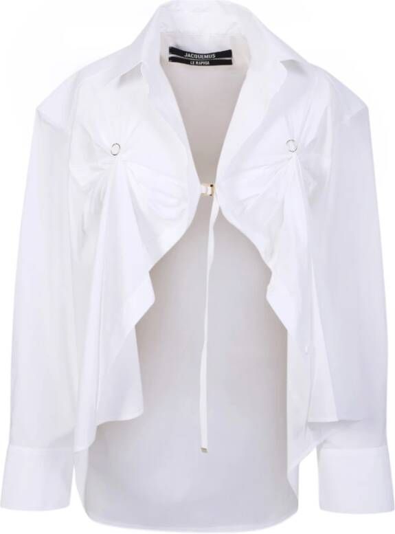 Jacquemus Witte Overhemd met Lange Mouwen Upgrade Jouw Garderobe met Dit Prachtige Stuk White Dames