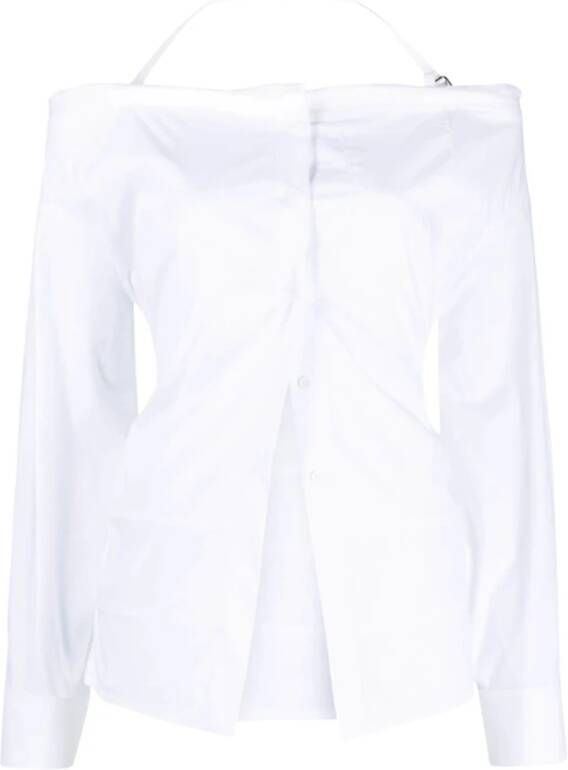 Jacquemus 100 White Peplo Shirt Stijlvolle mouwloze top White Dames