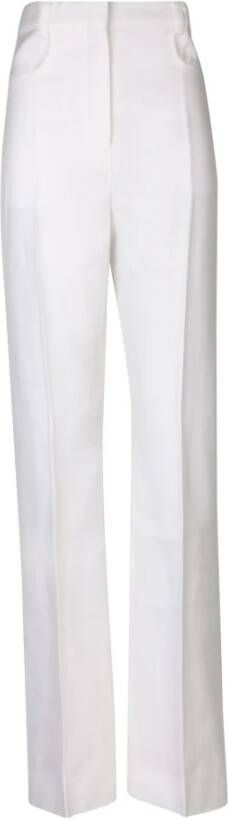 Jacquemus Witte Wolblend Hoge Taille Broek White Dames