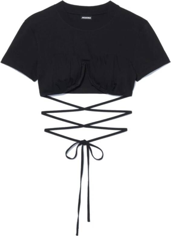 Jacquemus Zwarte Biologisch Katoenen Top Zwart Dames