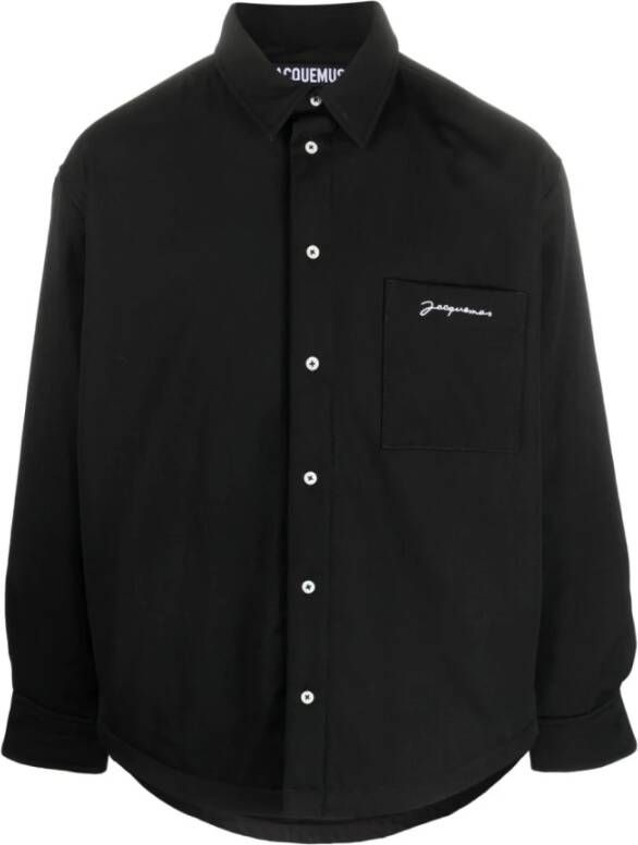 Jacquemus Zwarte Wol Overhemd Jas voor Heren Zwart Heren