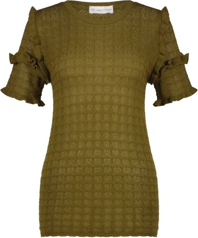 Jane Lushka Biologisch Katoenen Gebreide Trui | Oliva Groen Green Dames
