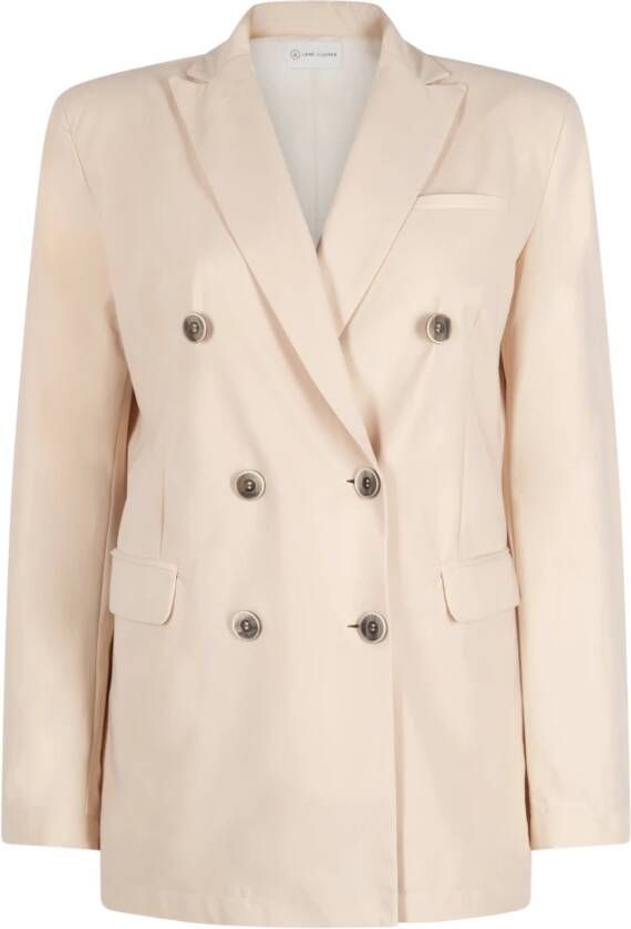 Jane Lushka Veelzijdige Beige Technische Jersey Blazer Beige Dames