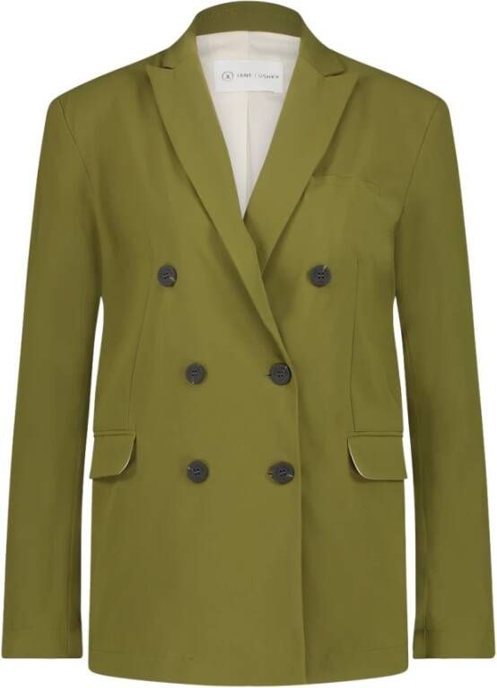 Jane Lushka Veelzijdige Groene Technische Jersey Blazer Groen Dames