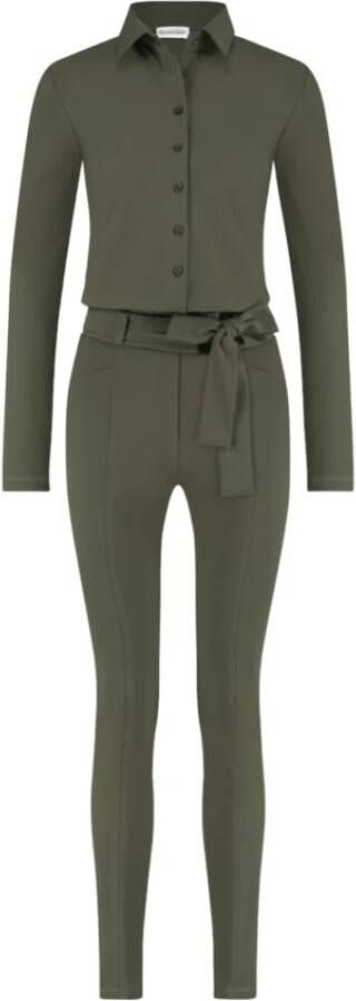 Jane Lushka Comfortabele Stretch Jumpsuits Groen Dames