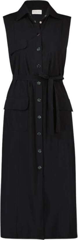 Jane Lushka Stijlvolle en Comfortabele Midi Jurken Black Dames