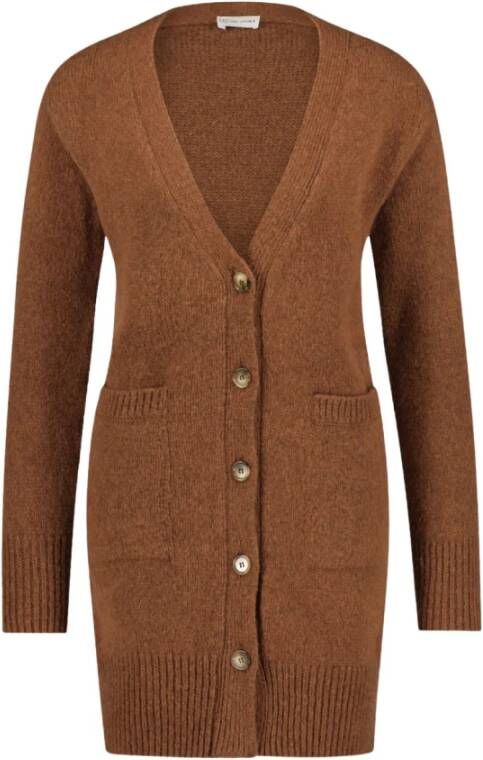 Jane Lushka Fuzzy Lang Cardigan | Cognac Brown Dames