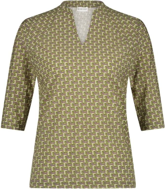 Jane Lushka Groene Melange Technische Jersey Top Groen Dames