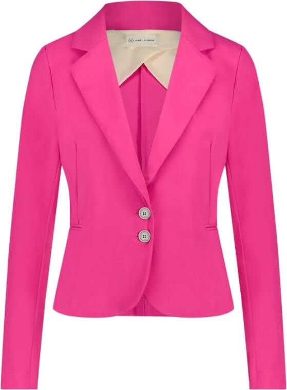 Jane Lushka Comfortabele en stijlvolle technische jersey blazer Roze Dames