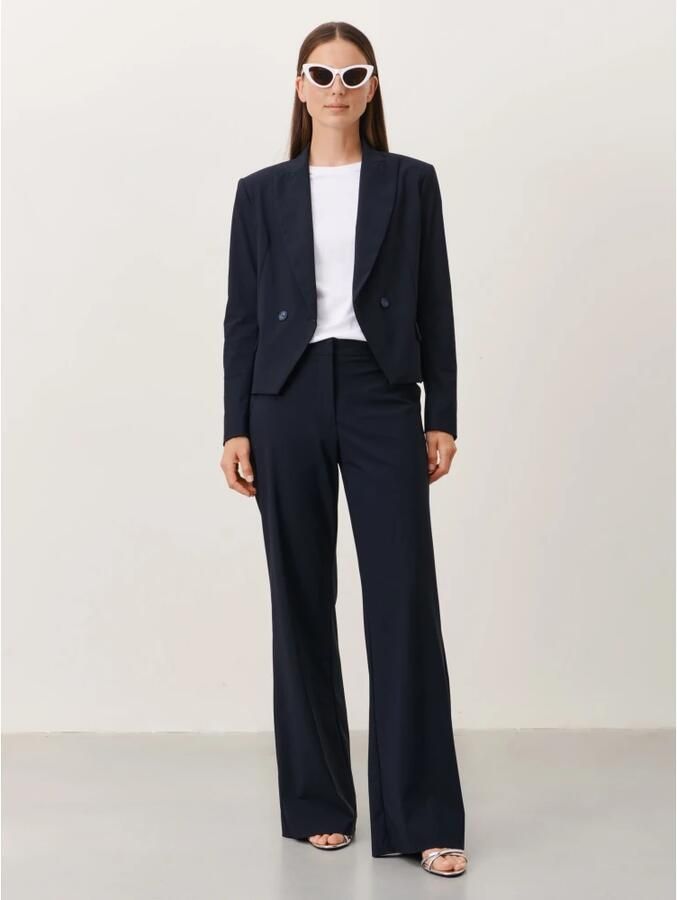 Jane Lushka getailleerde blazer Bart van travelstof donkerblauw - Foto 3
