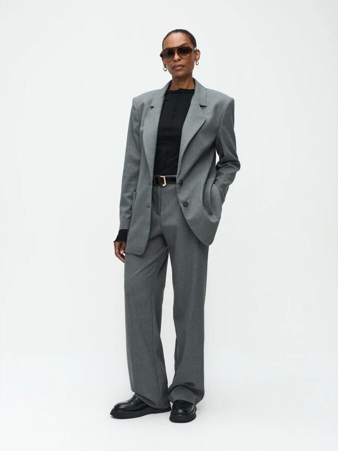 Jane Lushka wide leg pantalon grijs - Foto 2
