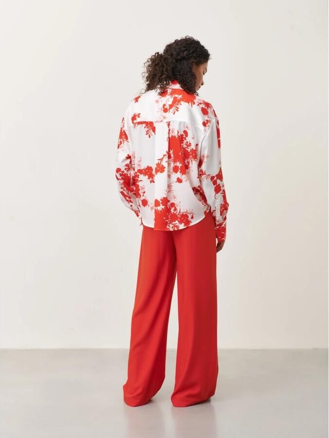 Jane Lushka gebloemde blouse Sally koraalrood wit - Foto 4