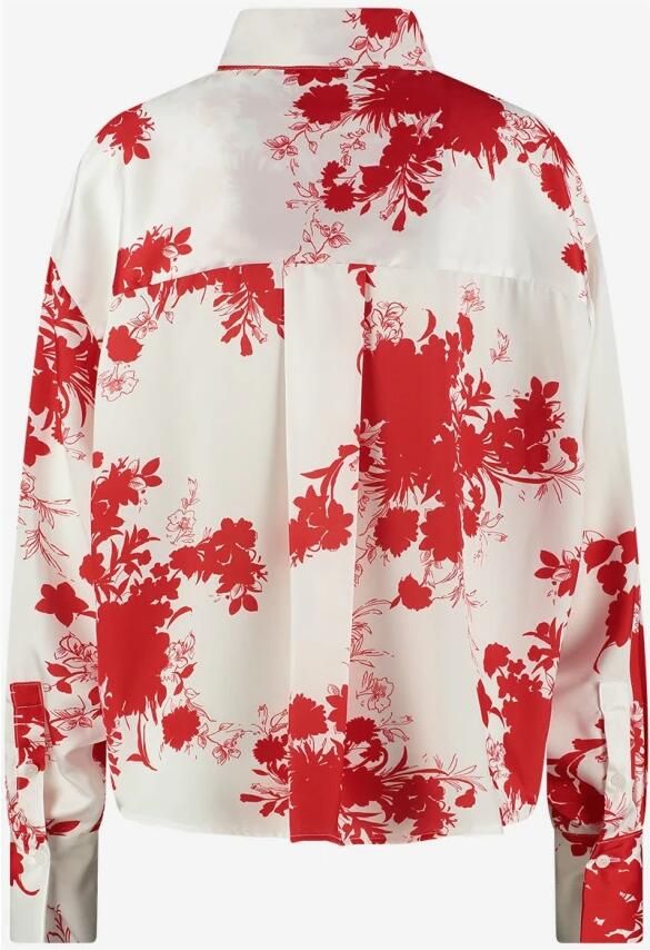 Jane Lushka gebloemde blouse Sally koraalrood wit - Foto 6