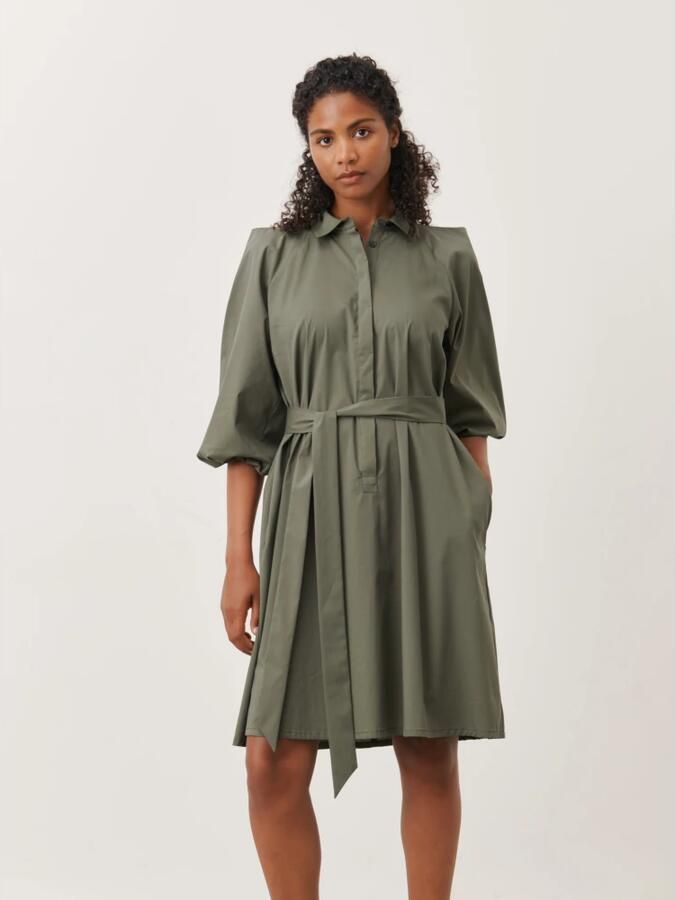 Jane Lushka Stijlvolle Army Overhemdjurk Green Dames