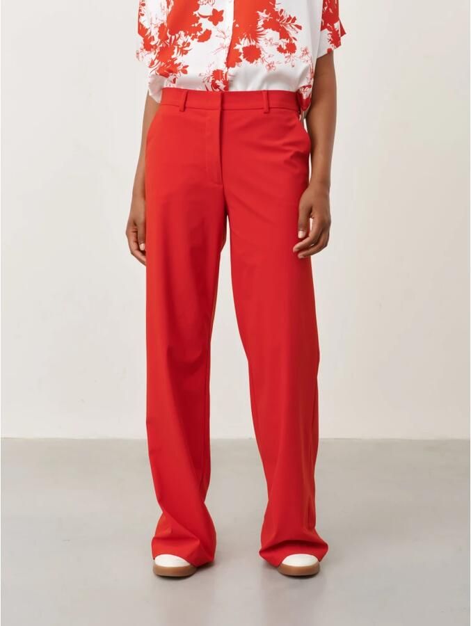 Jane Lushka wide leg broek Yvette van travelstof rood - Foto 3