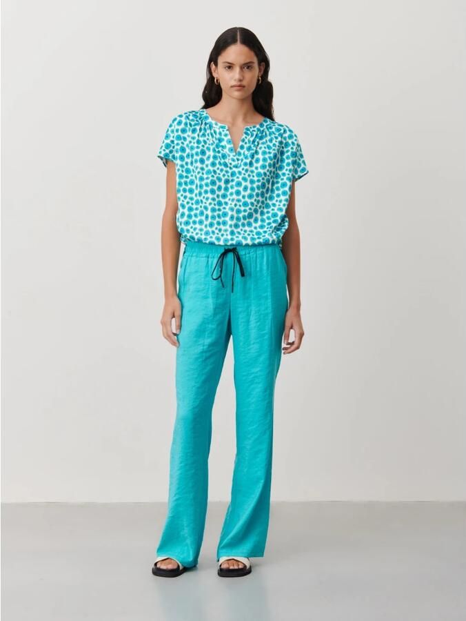 Jane Lushka Turquoise Wijde Pijp Zomerbroek Green Dames - Foto 3