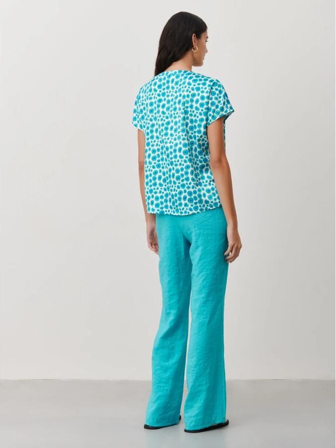 Jane Lushka Turquoise Wijde Pijp Zomerbroek Green Dames - Foto 4