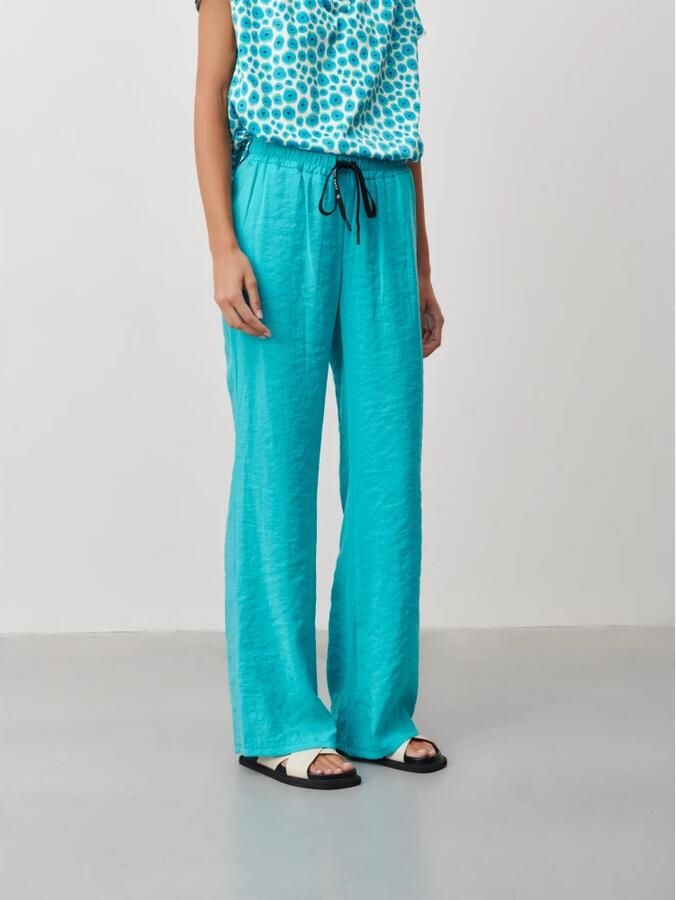 Jane Lushka Turquoise Wijde Pijp Zomerbroek Green Dames - Foto 5