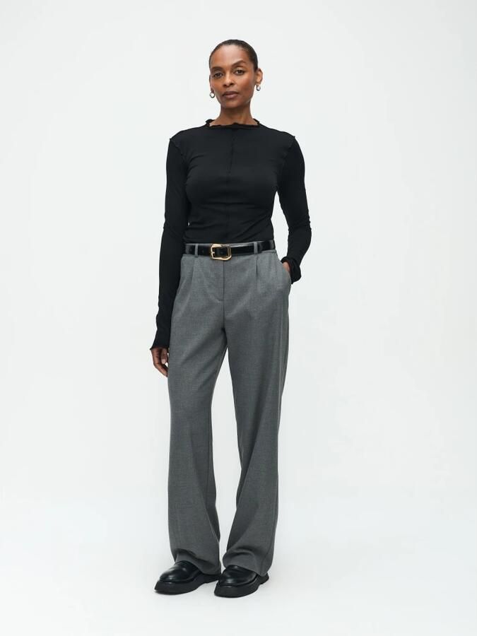 Jane Lushka wide leg pantalon grijs - Foto 3