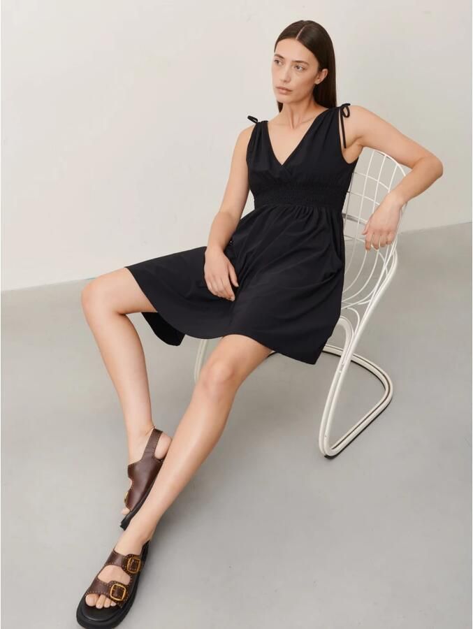 Jane Lushka Zomer Jersey Jurk Zwart Black Dames - Foto 3