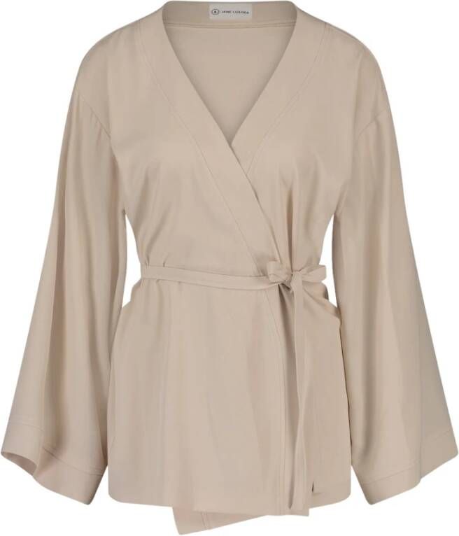 Jane Lushka Kimono Blazer met Relaxte Pasvorm | Creme Beige Dames
