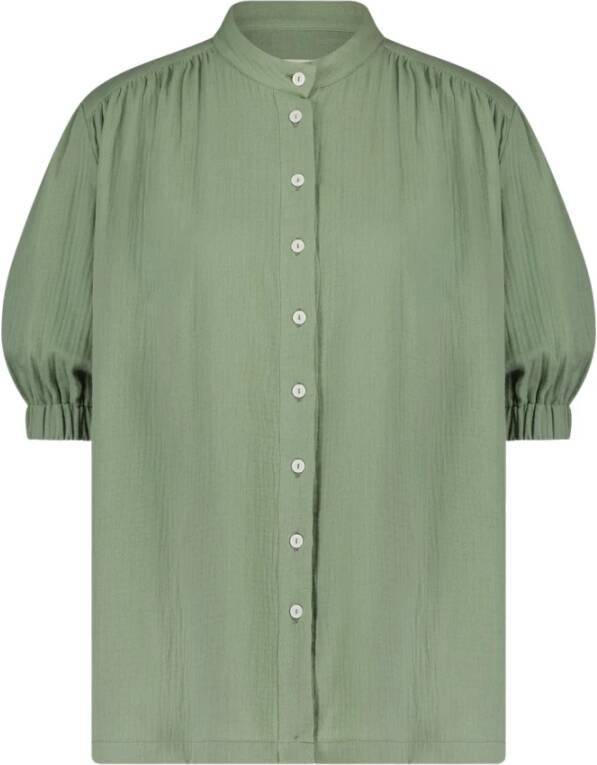 Jane Lushka Nora Biologisch Katoenen Blouse | Army Groen Dames