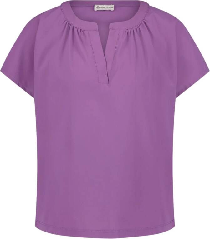 Jane Lushka Paarse Technische Jersey Blouse Purple Dames