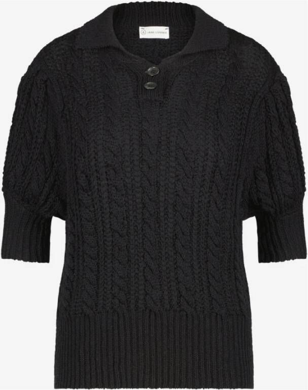 Jane Lushka Warm en Comfortabel Wolmix Pullover Black Dames