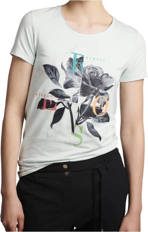 Jane Lushka Respect 1 Organisch Katoenen T-Shirt | Aqua Blauw Dames