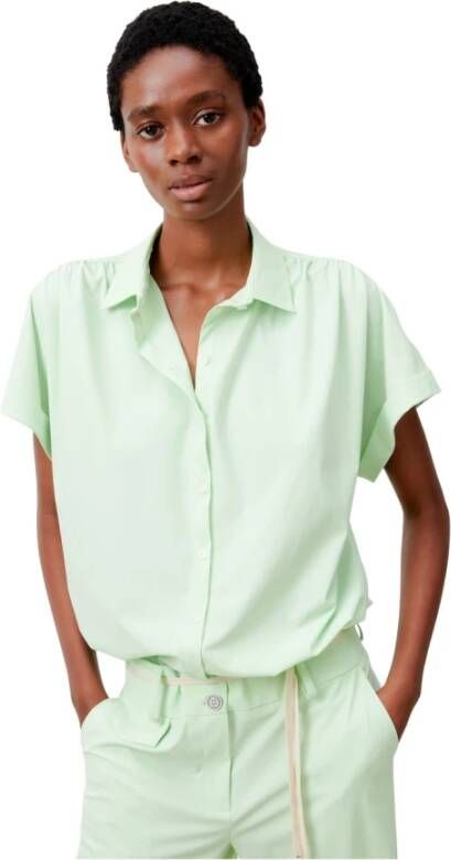 Jane Lushka Romy Technische Jersey Blouse | Lichtgroen Groen Dames