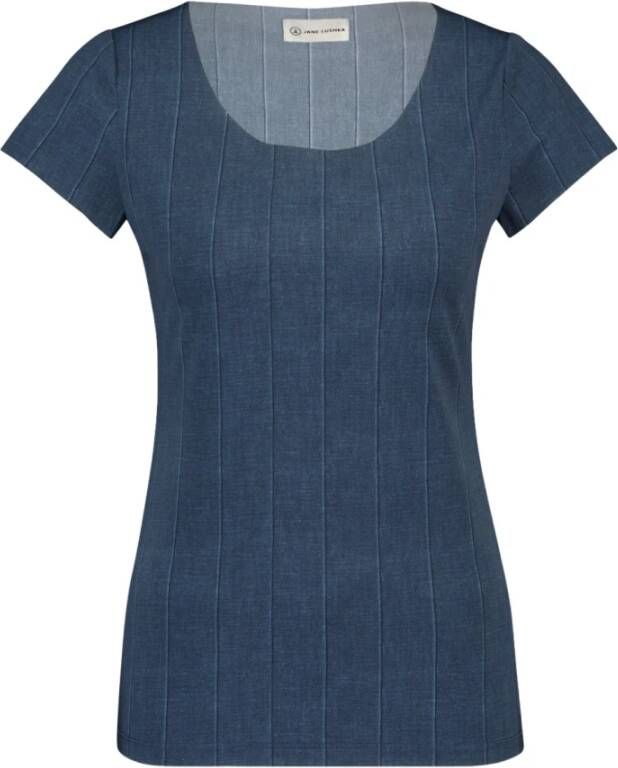 Jane Lushka Sara Technical Jersey T-Shirt | Denim Blue Blauw Dames