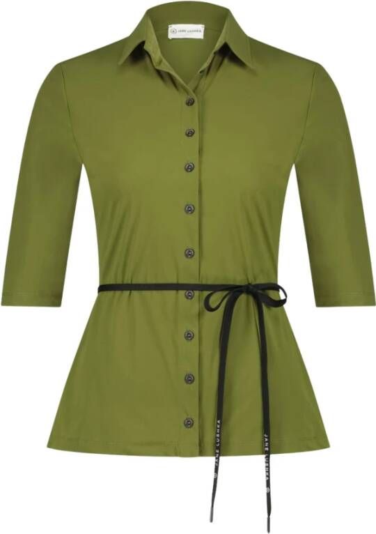 Jane Lushka Comfortabele en stijlvolle Kikkie Blouse Green Dames
