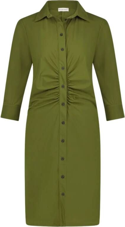 Jane Lushka Comfortabele en stijlvolle Riane jurk in Oliva groen Green Dames