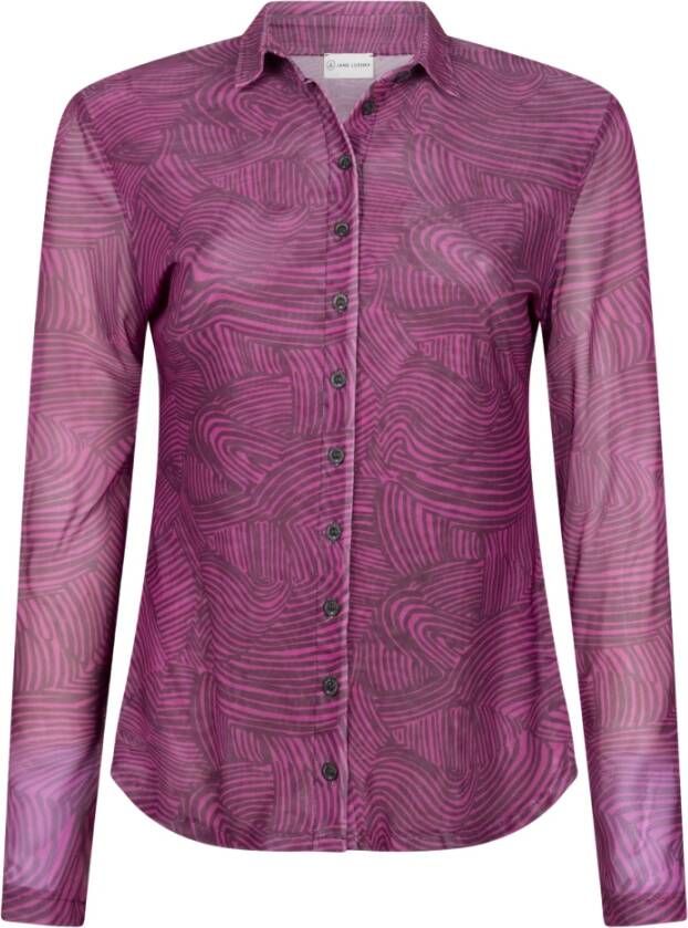 Jane Lushka Stijlvolle LS Blouse | Fuxia Pink Dames