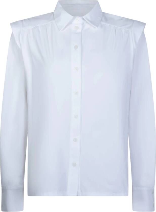 Jane Lushka Stijlvolle Witte Technische Jersey Blouse White Dames