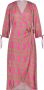 Jane Lushka jurk Colinda Dress met grafische print en plooien roze groen - Thumbnail 2