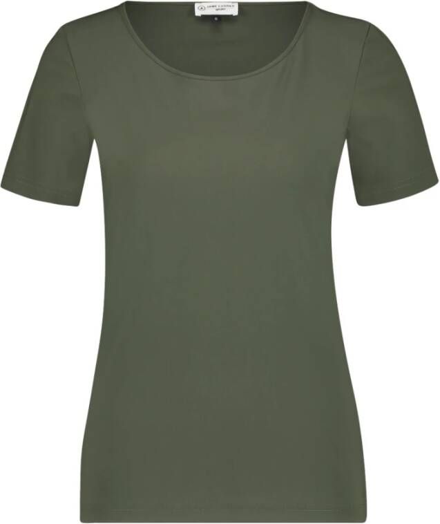 Jane Lushka Technisch Jersey Army T-shirt Groen Dames