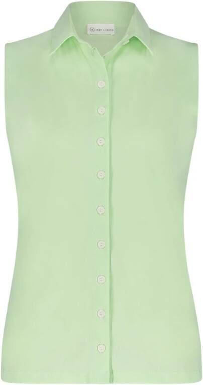 Jane Lushka Technische Jersey Mouwloze Blouse | Lichtgroen Groen Dames