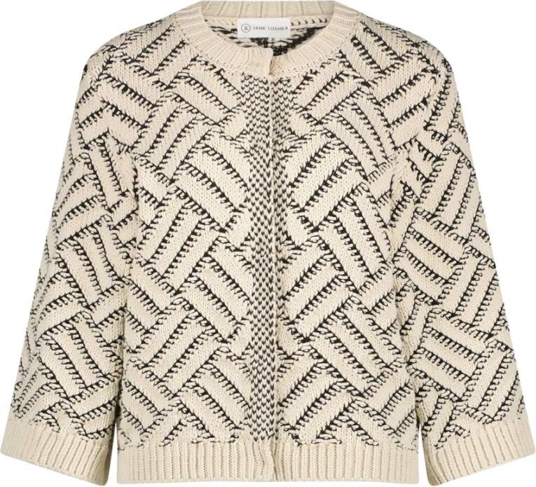 Jane Lushka Beige Wolmix Cardigan Beige Dames