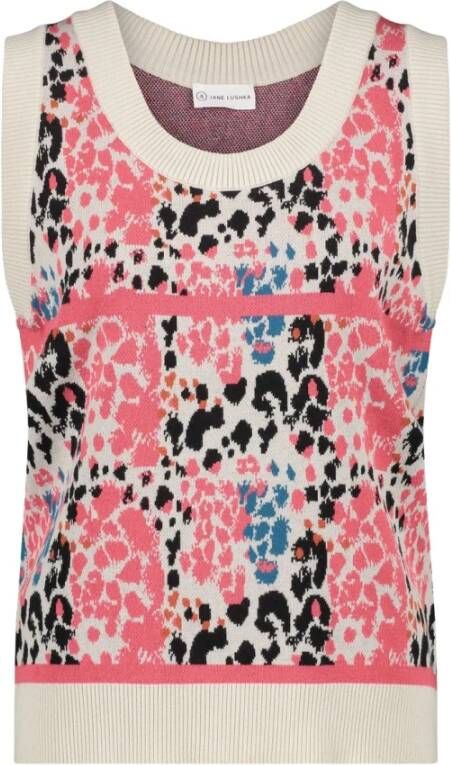 Jane Lushka Warme en comfortabele mouwloze tijger vest Meerkleurig Dames