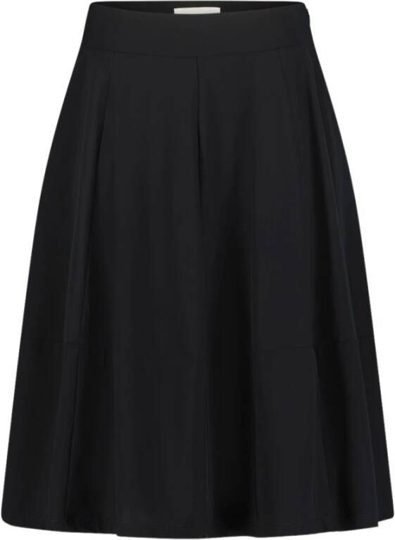 Jane Lushka Zwarte Technische Jersey Midi Rok Zwart Dames