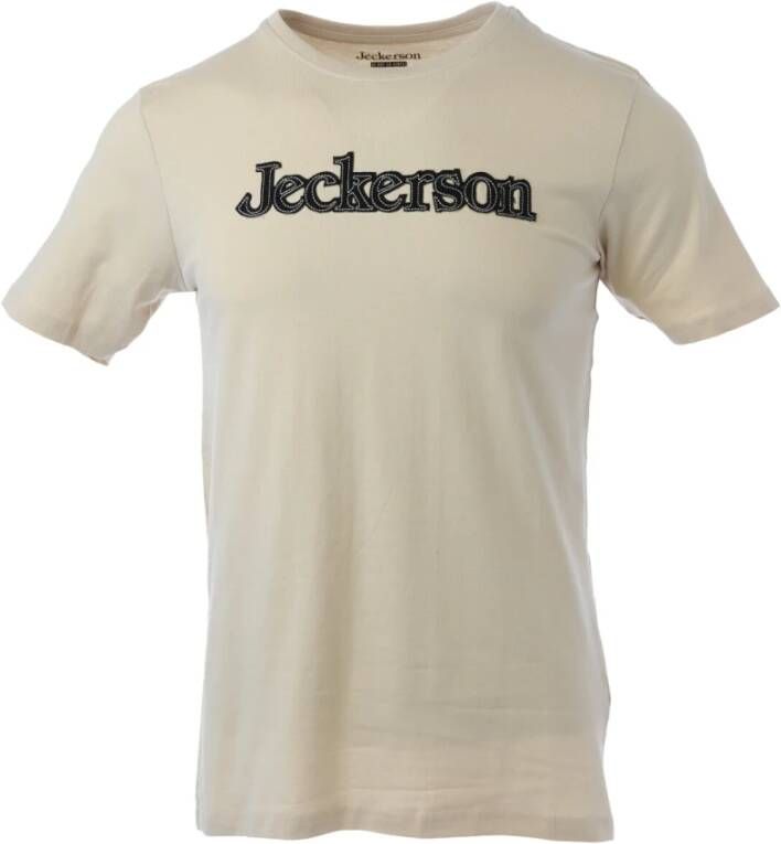 Jeckerson Beige Bedrukt Slim Fit T-shirt Beige Heren