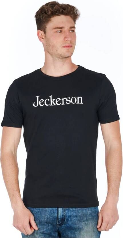 Jeckerson Black Cotton T-shirt Zwart Heren