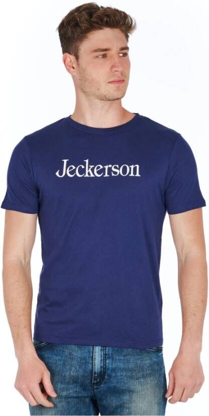 Jeckerson Blauw katoenen t-shirt Blauw Heren