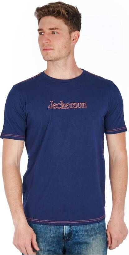 Jeckerson Blauw katoenen t-shirt Blauw Heren