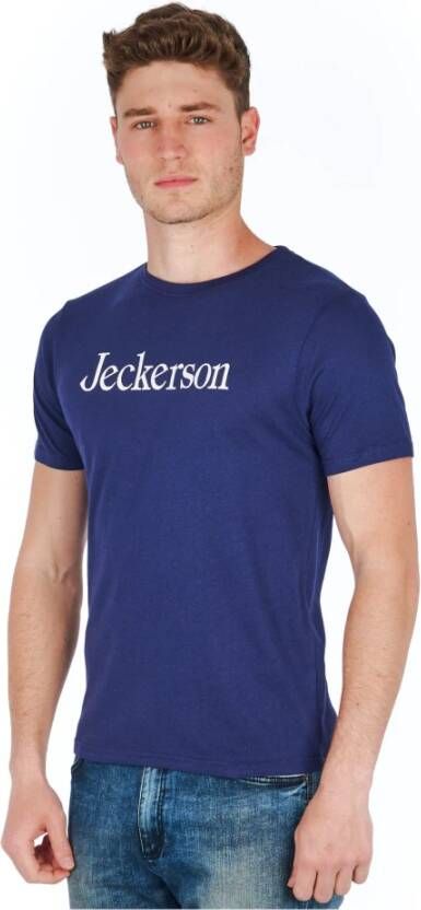 Jeckerson Blue Cotton T-shirt Blauw Heren